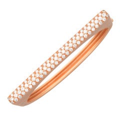 Donald Huber Pave Diamond Rose Gold 
Stack
 Bangle Bracelet