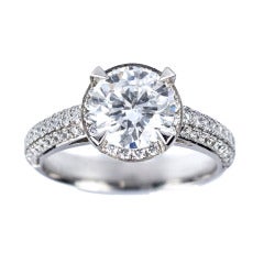 Peter Suchy GIA Certified 2.01 Carat Halo Diamond Platinum Engagement Ring 3