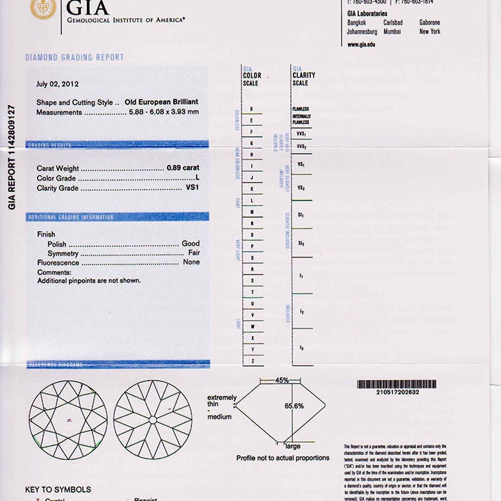Old European Cut Yellow Diamond Platinum Gold Ring 2