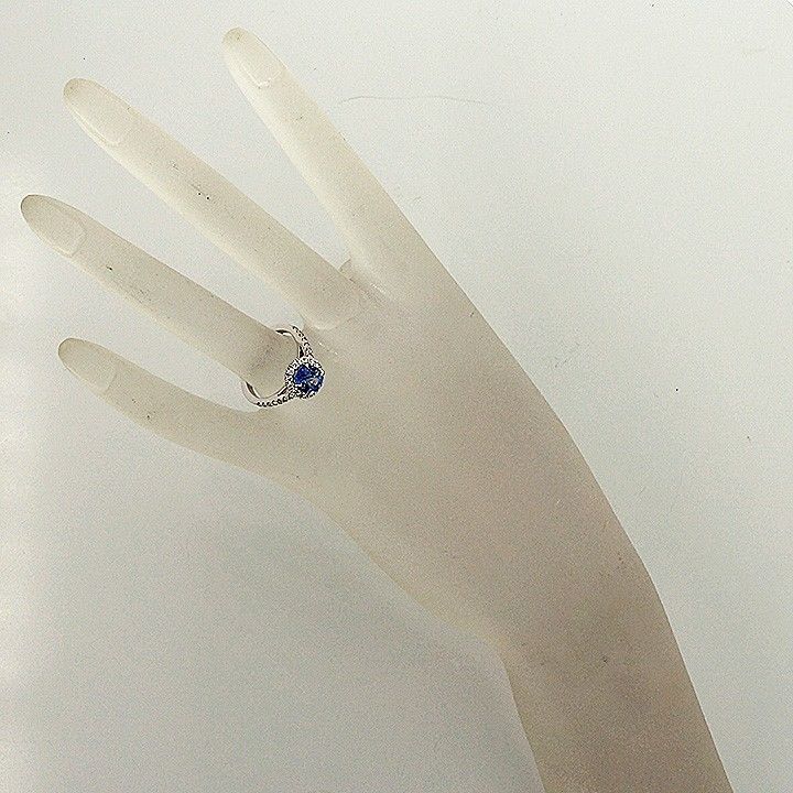 European Cut Oval Sapphire Diamond Halo Ring In Good Condition In Stamford, CT