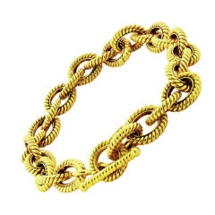Tiffany & Co. Italy Twisted Oval Link Toggle Bracelet