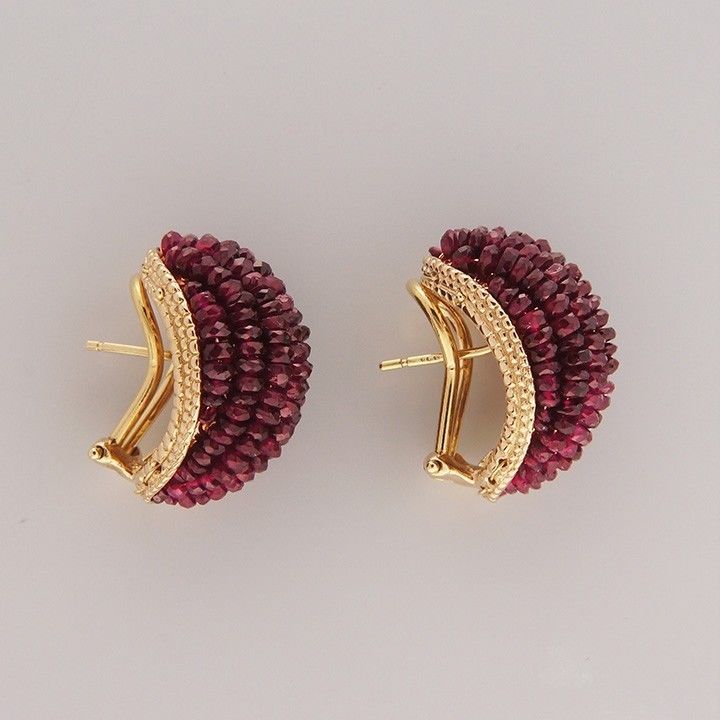 ruby beads earrings