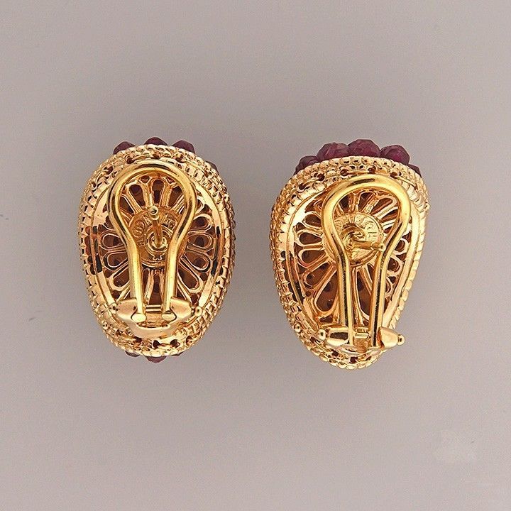 ruby bead earrings