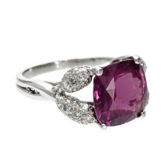 Natural Purple Spinel Diamond Ring