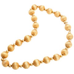 Textured Gold Beaded Necklace 6