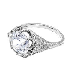 Antique Light Blue Natural Sapphire Diamond Ring