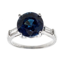 Art Deco Sapphire Diamond Engagement Ring