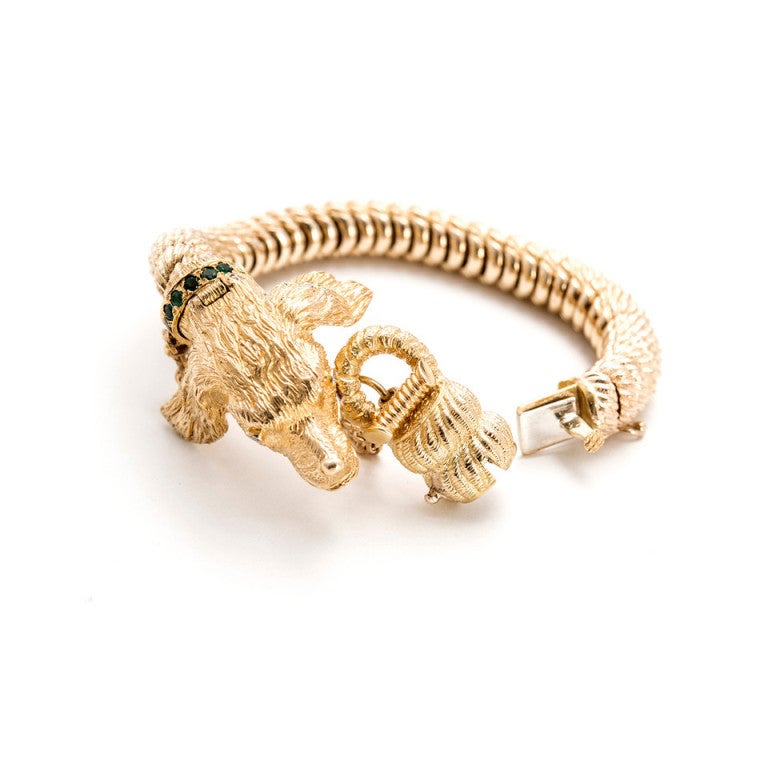 Emerald And Diamond Golden Retriever Watch Bracelet 2