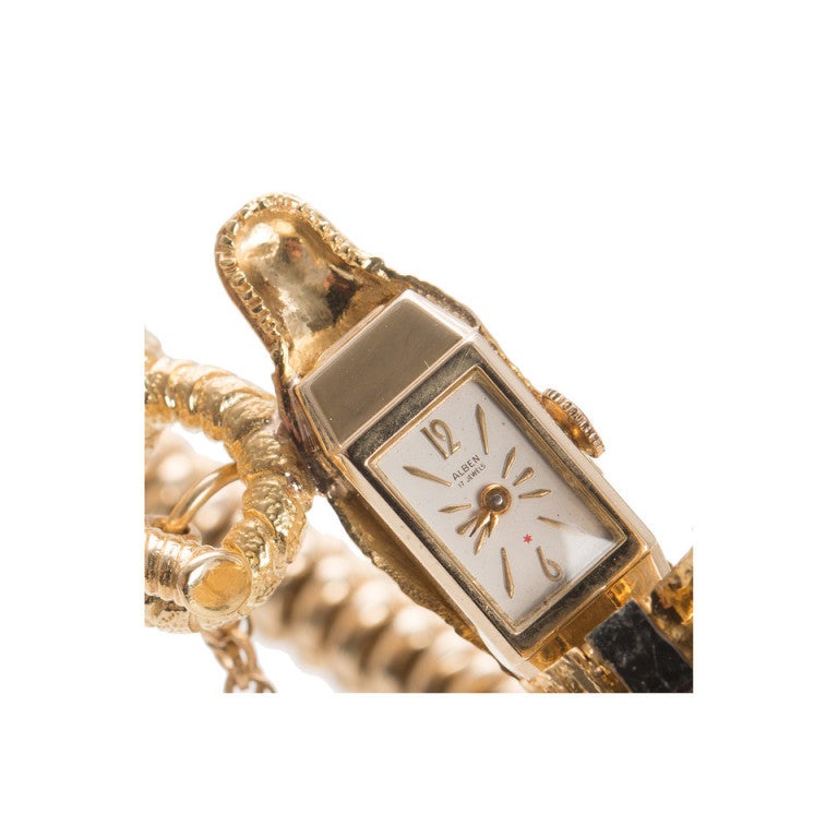 Emerald And Diamond Golden Retriever Watch Bracelet 3