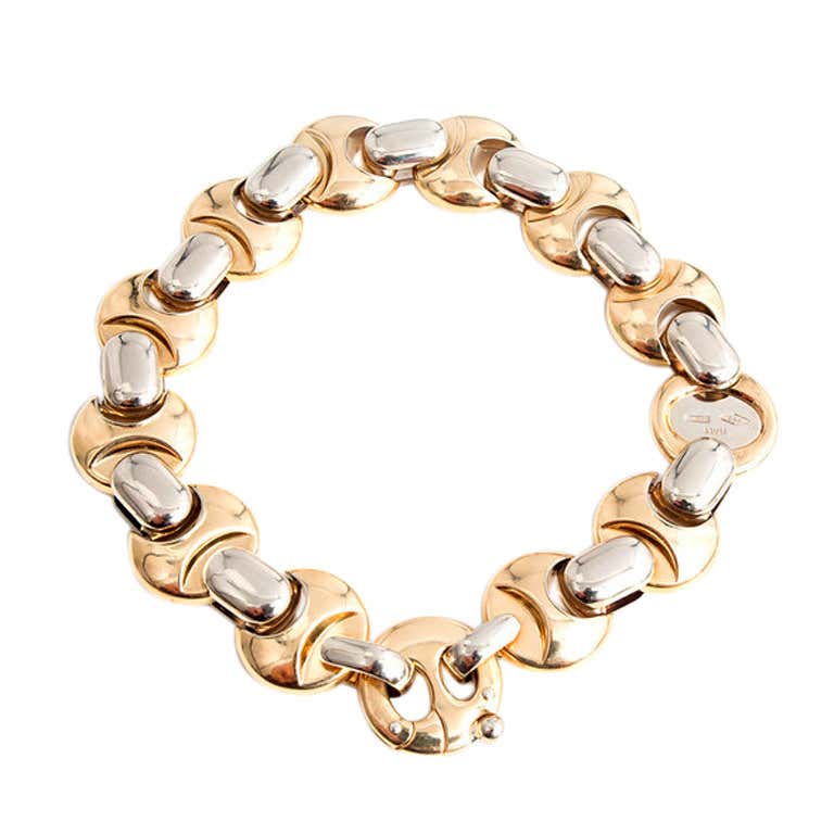 Braka Brev Italian Gold Link Bracelet at 1stDibs | brev jewelry, brev ...