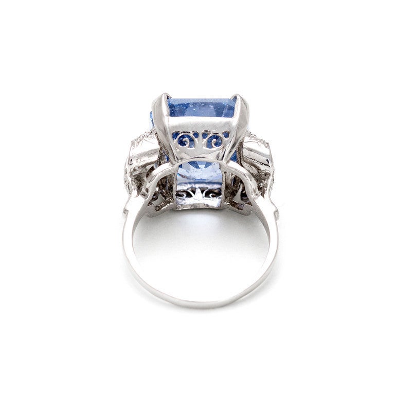 Art Deco Natural Sapphire Diamond Bow Ring
