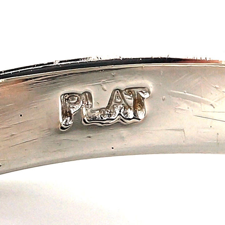 Asscher Cut Three Stone Diamond Platinum Ring 1
