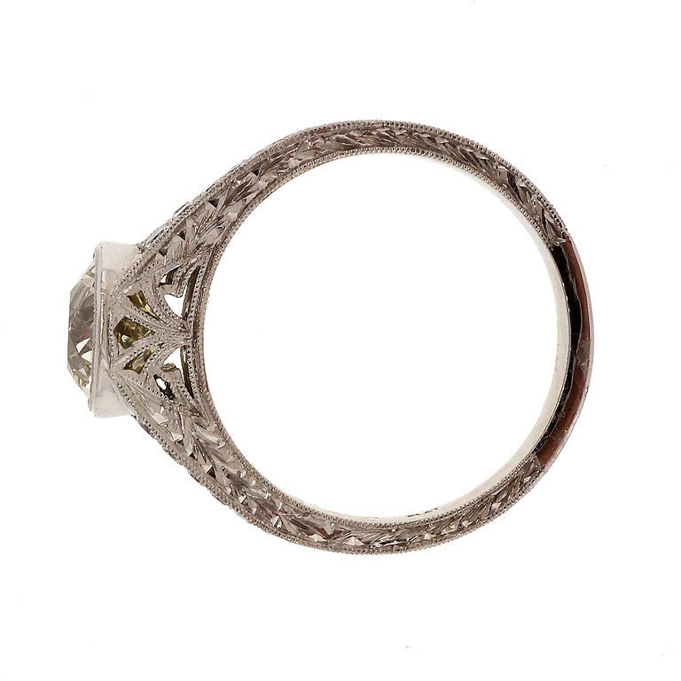 Women's Peter Suchy Diamond Platinum Split Shank Engagement Ring
