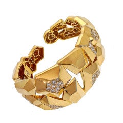 Mimi So Jackson Diamond Gold Bangle Bracelet 3