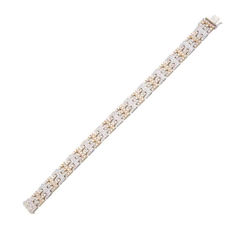 Sonia B White And Yellow Gold Diamond Bracelet