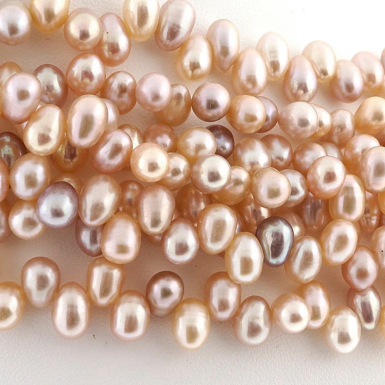 7 Strand Natural Multicolor Fresh Water Pearl Necklace In Excellent Condition In Stamford, CT