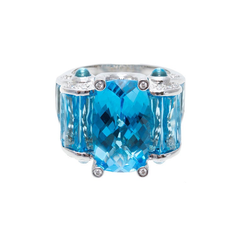 Bellarri Blue Topaz Diamond Ring
