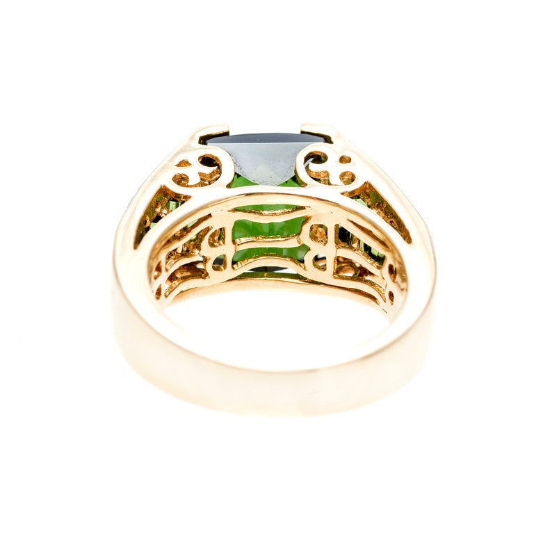 Bellarri Green Tourmaline Diamond Gold Ring 1