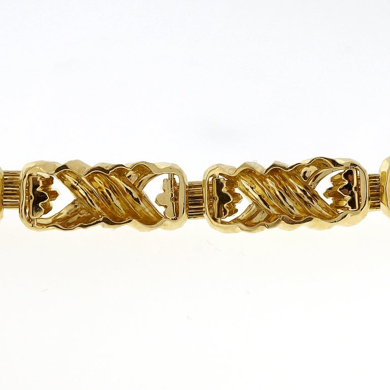 Women's Henry Dunay Swirl Link Faceted Gold Bracelet