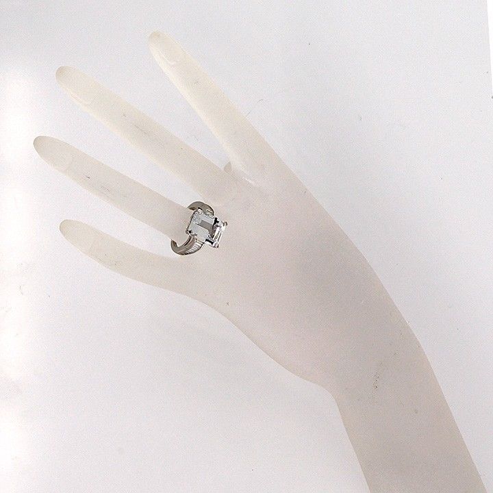 Women's Aqua Diamond Platinum Ring 1920s