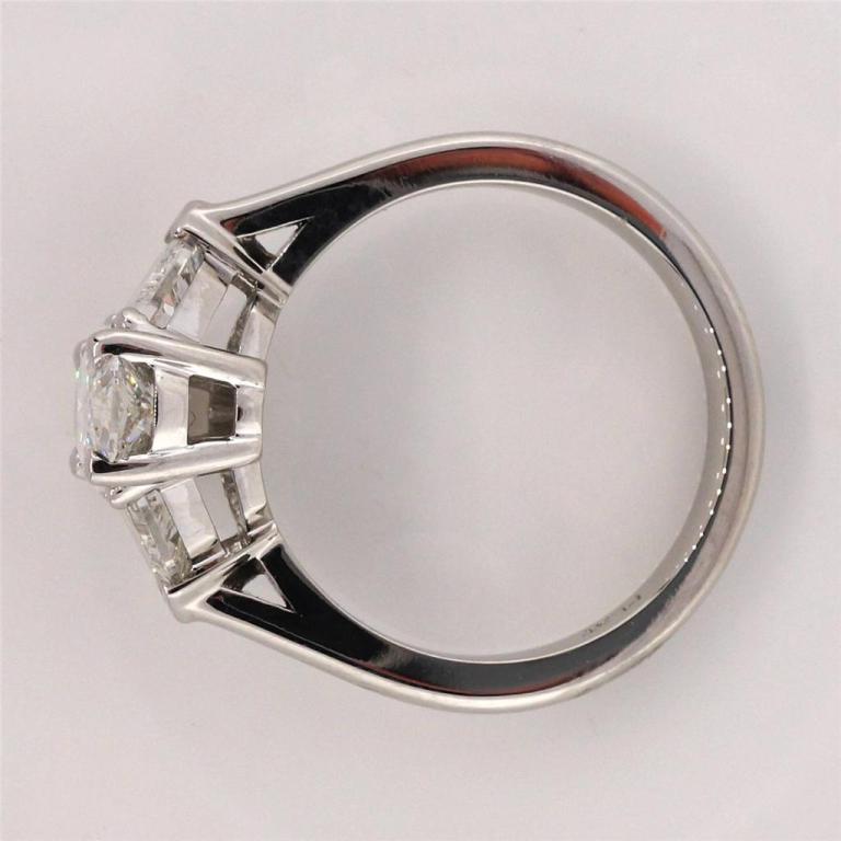Art Deco Elongated Cushion Diamond Platinum Ring