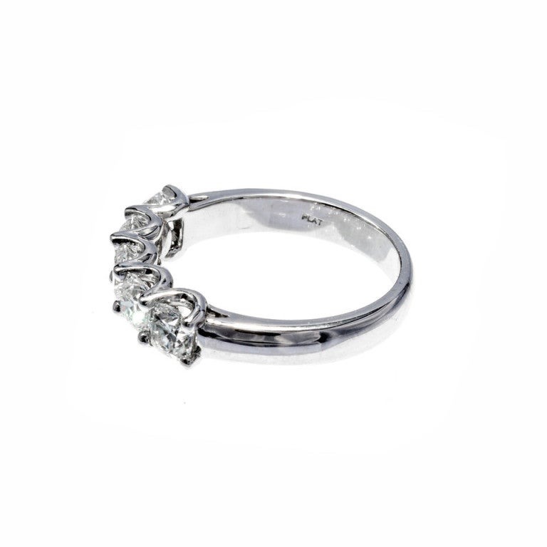 Art Deco Wedding Band Diamond Platinum Ring 