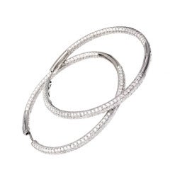 Micro Pave Diamond Gold Hoop Earrings 9