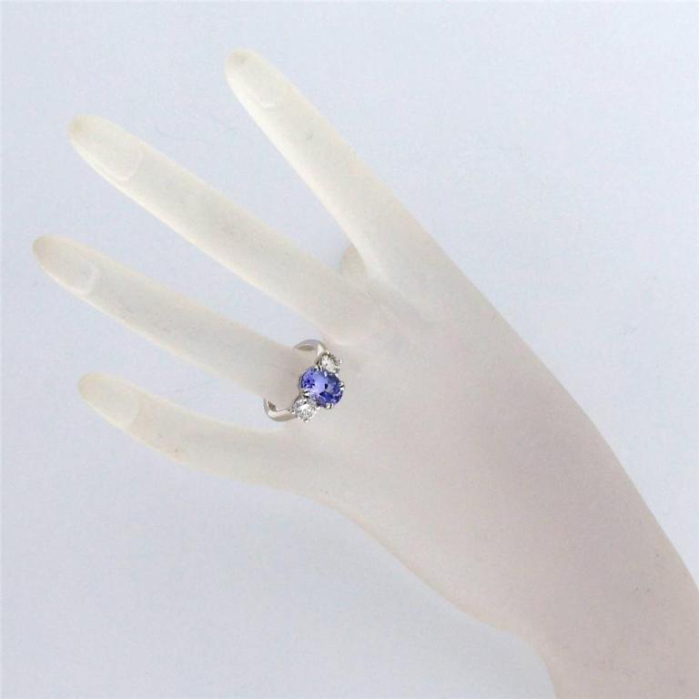 Peter Suchy Violet Sapphire Diamond Platinum Three Stone Ring 4