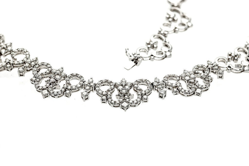Art Deco Diamond White Gold Necklace