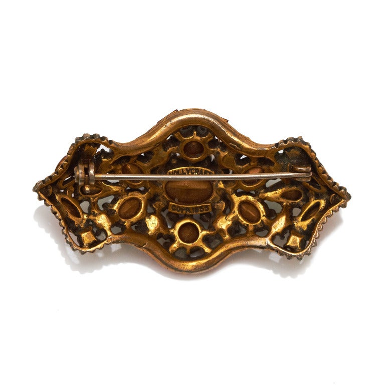 1950s Hollycraft Multicoloured Brooch Earrings Set