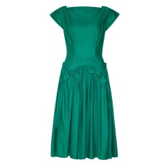 1950’s Green Cotton Drop Waist Dress 5