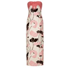 1960’s Mandell Couture Full-length Floral Cocktail Dress 9