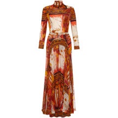 1970’s Orange Silk Jersey La Mandola Dress