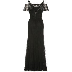 Vintage 1930’s Layered Black Lace Gown
