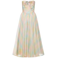 Vintage 1980’s Strapless Checked Silk Dress