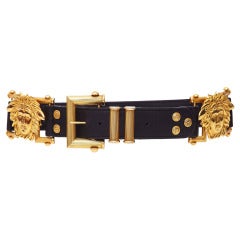 Vintage 1990s Black and Gold Versace Belt