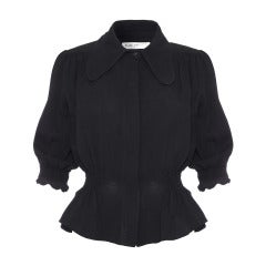 1970s Alice Pollock Black Crepe Shirt 1970s Alice Pollock Black Crepe Shirt