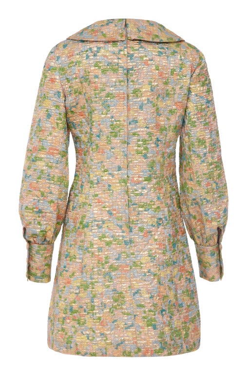 1960s Multicoloured Metallic Mini Dress
