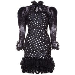 1980s Black Ungaro Dress