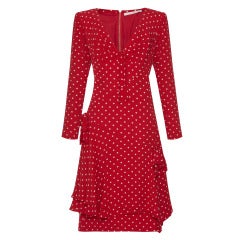 Vintage 1980s Valentino Red Polka Dot Dress