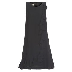 1960s Laura Craig Asymmetric Black Dress