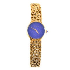 Tiffany & Co. Lady's Yellow Gold Bracelet Watch with Lapis Dial