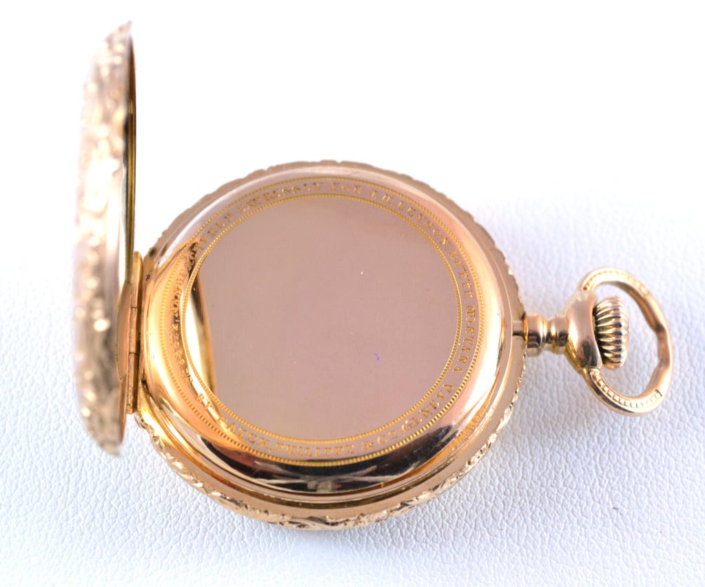 Edwardian Patek Philippe Yellow Gold Hunting Case Pocket Watch