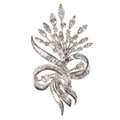 Diamond White Gold Floral Pin