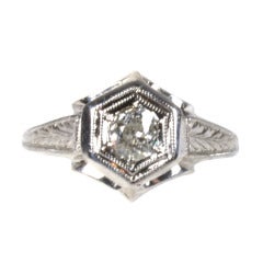 Vintage Diamond White Gold Ring