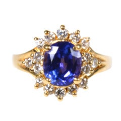 Tanzanite Diamond Yellow Gold Ring