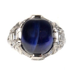 blue star sapphire and diamond ring