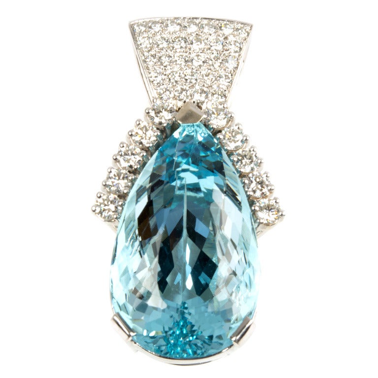  Aquamarine Diamond Pendant Pendant