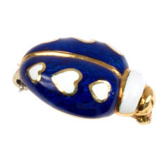 Vintage Tiffany & Co. Enameled Gold Ladybug Pin