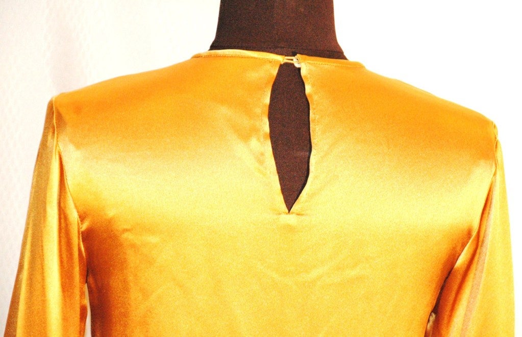 Vintage Yves Saint Laurent Rive Gauche Gold Long Sleeve Blouse 3